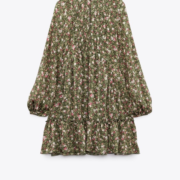 Zara limited edition floral print green dress - Picture 7 of 10